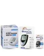 Combo-Omron-HBP-7121J and Dr Morepen(Gluco one Machine) with 25 Strips